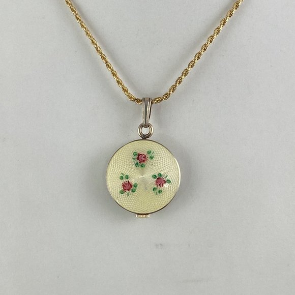 Vintage JB Hudson Gold Tone Pendant Watch with Necklace 1940\'s Hand Wind main image 5